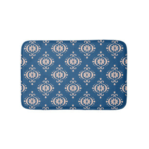 Ikat Geometric Folklore Damask Ornament Bath Mat