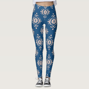 Ikat Geometric Folklore Damask Ornament Leggings