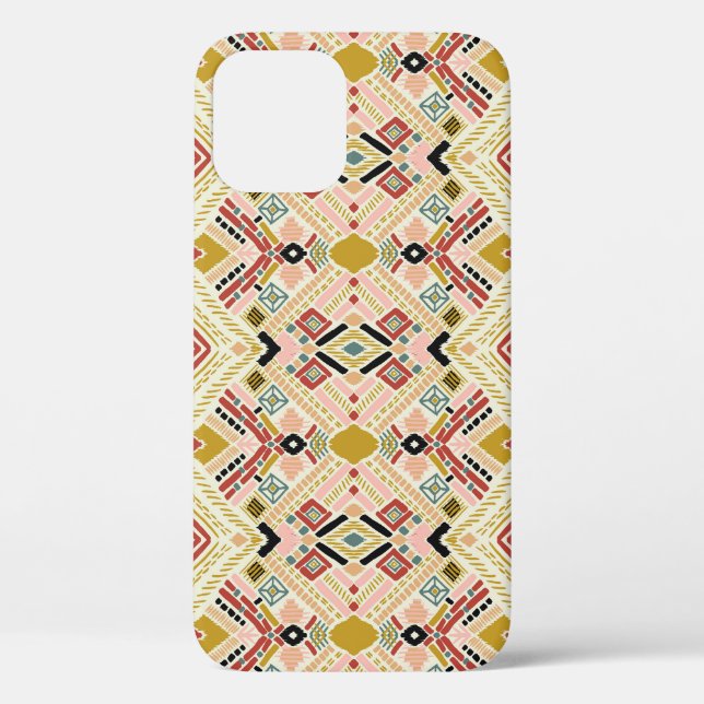 Ikat geometric folklore, oriental damask pattern. Case-Mate iPhone case (Back)