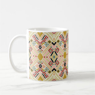 Ikat geometric folklore, oriental damask pattern. coffee mug