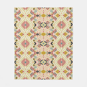Ikat geometric folklore, oriental damask pattern. fleece blanket
