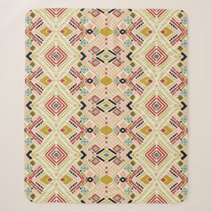 Ikat geometric folklore, oriental damask pattern. sherpa blanket
