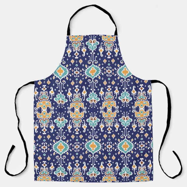 Ikat Geometric: Folklore Oriental Ornament. Apron (Front)