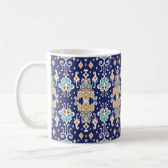 Ikat Geometric: Folklore Oriental Ornament. Coffee Mug (Left)