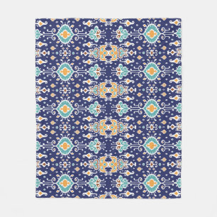 Ikat Geometric: Folklore Oriental Ornament. Fleece Blanket