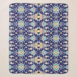 Ikat Geometric: Folklore Oriental Ornament. Sherpa Blanket