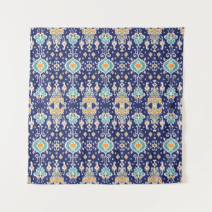Ikat Geometric: Folklore Oriental Ornament. Tapestry