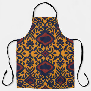 Ikat geometric folklore ornament. Oriental damask Apron