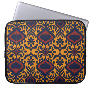 Ikat geometric folklore ornament. Oriental damask  Laptop Sleeve