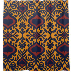 Ikat geometric folklore ornament. Oriental damask Shower Curtain