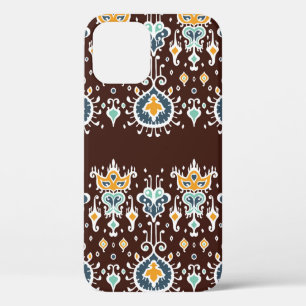 Ikat geometric folklore ornament. Oriental Vintage iPhone 12 Case