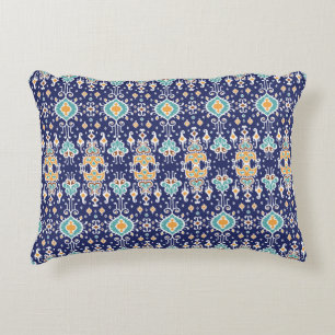 Ikat geometric folklore ornament. Oriental vintage Decorative Cushion
