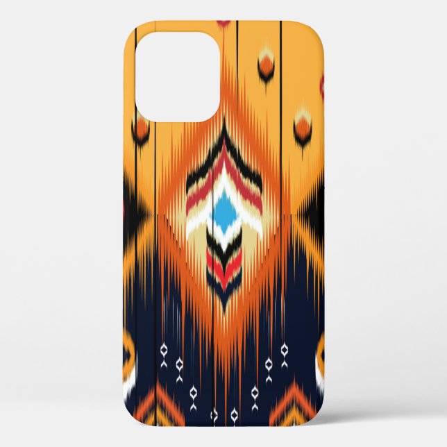 Ikat geometric folklore ornament. Tribal ethnic te Case-Mate iPhone Case (Back)