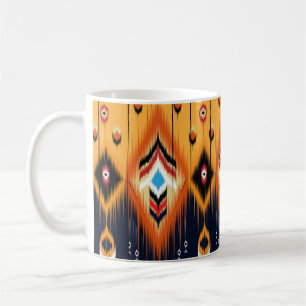 Ikat geometric folklore ornament. Tribal ethnic te Coffee Mug
