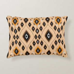 Ikat geometric folklore ornament. Tribal ethnic te Decorative Cushion