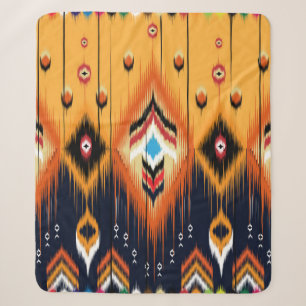 Ikat geometric folklore ornament. Tribal ethnic te Sherpa Blanket