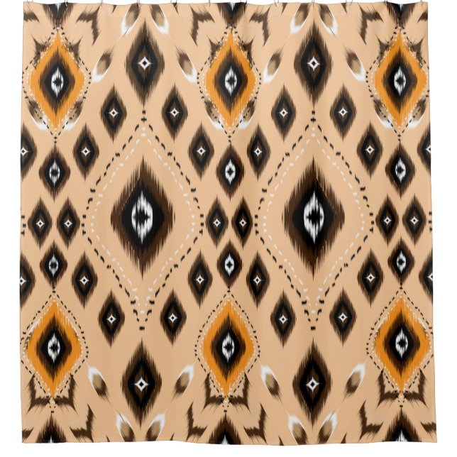 Ikat geometric folklore ornament. Tribal ethnic te Shower Curtain (Front)