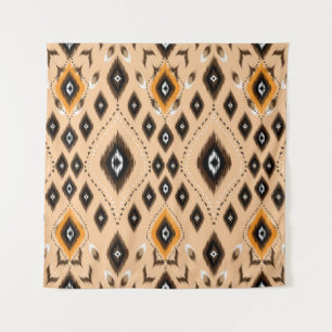 Ikat geometric folklore ornament. Tribal ethnic te Tapestry