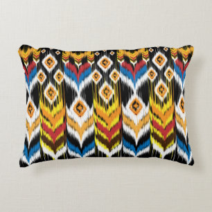 Ikat geometric folklore ornament. Tribal ethnic vi Decorative Cushion