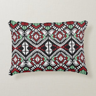 Ikat geometric folklore ornament. Tribal ethnic vi Decorative Cushion