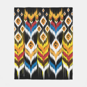 Ikat geometric folklore ornament. Tribal ethnic vi Fleece Blanket