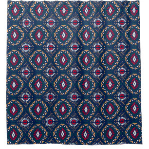 Ikat geometric folklore ornament. Tribal ethnic Vi Shower Curtain