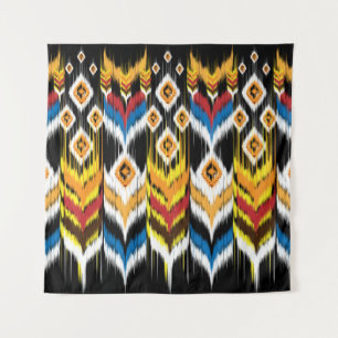 Ikat geometric folklore ornament. Tribal ethnic vi Tapestry
