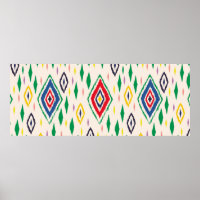 Ikat geometric folklore ornament with diamonds. Tr