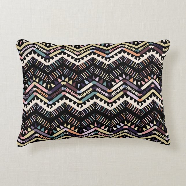 Ikat geometric folklore, tribal Aztec pattern. Decorative Cushion (Front)
