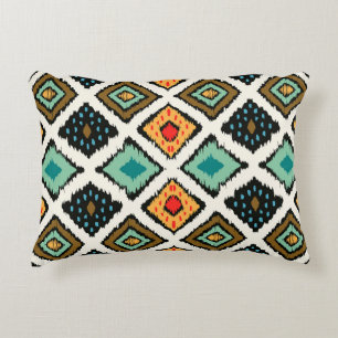 Ikat geometric, folklore tribal texture. decorative cushion
