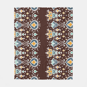 Ikat Inspiration: Oriental Elegance Fleece Blanket