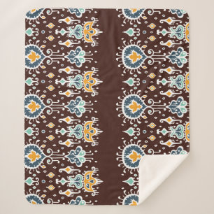 Ikat Inspiration: Oriental Elegance Sherpa Blanket