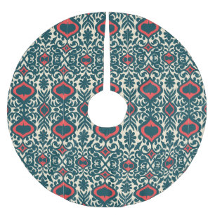 Ikat Intrigue: Oriental Vintage Damask Brushed Polyester Tree Skirt