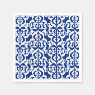 Ikat Moorish Damask - cobalt blue and white Napkin