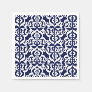 Ikat Moorish Damask - indigo and white Napkin