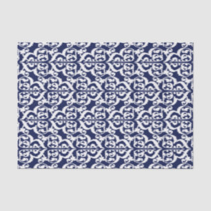 Ikat Moorish Damask - indigo and white Tissue Paper