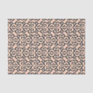 Ikat Moorish Damask - peach and charcoal grey Tissue Paper