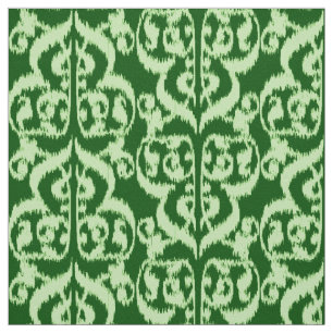 Ikat Moorish Damask - pine and mint green Fabric