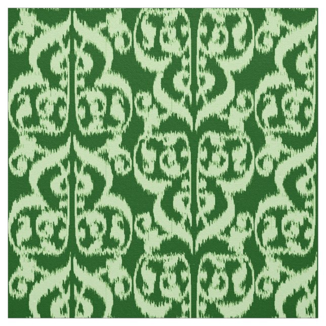 Ikat Moorish Damask - pine and mint green Fabric (Swatch)