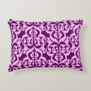 Ikat Moorish Damask - purple and orchid Decorative Cushion
