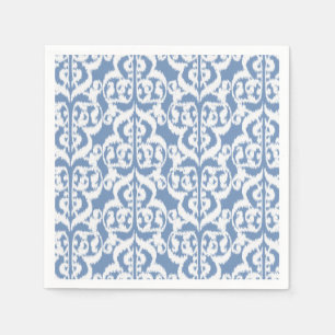 Ikat Moorish Damask - sky blue and white Napkin