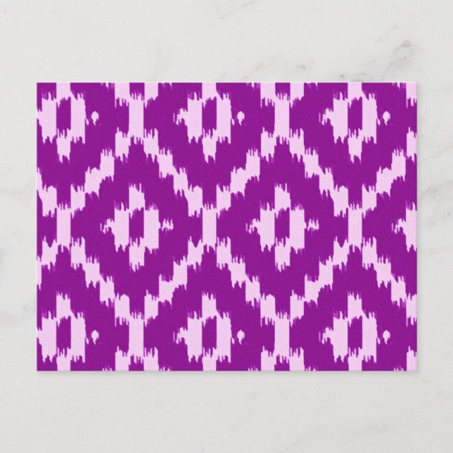 Ikat pattern - Amethyst purple and orchid Postcard (Front)