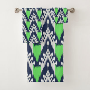 Ikat Pattern Bath Towel Set