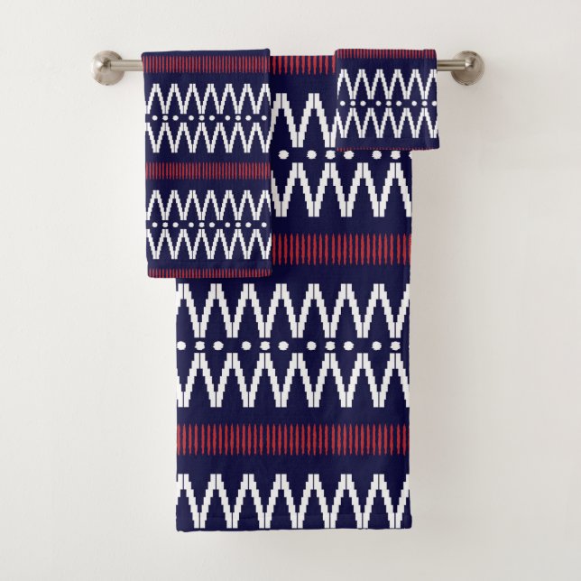 Ikat Pattern Bath Towel Set (Insitu)