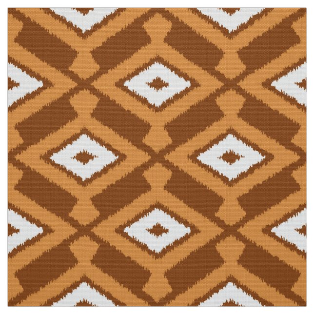 Ikat Pattern - Brown, Rust and Cream Fabric (Swatch)