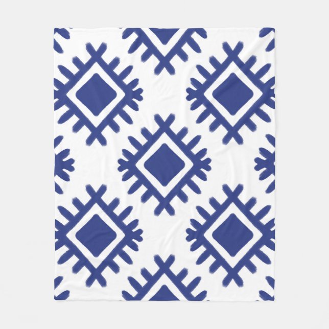 Ikat pattern Ethnic textile tribal American Americ Fleece Blanket (Front)