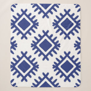 Ikat pattern Ethnic textile tribal American Americ Sherpa Blanket