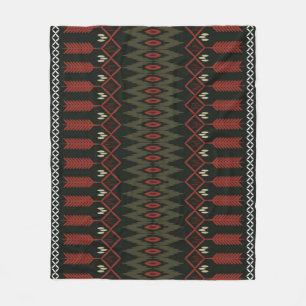 Ikat Pattern: Geometric Ethnic Ornament Fleece Blanket