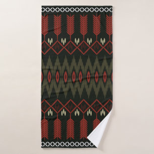 ikat Pattern. Geometric seamless ornament. Ethnic Bath Towel