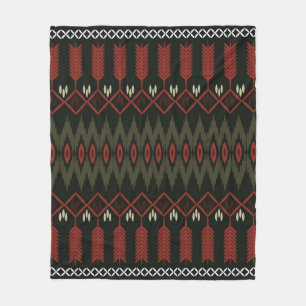 ikat Pattern. Geometric seamless ornament. Ethnic Fleece Blanket